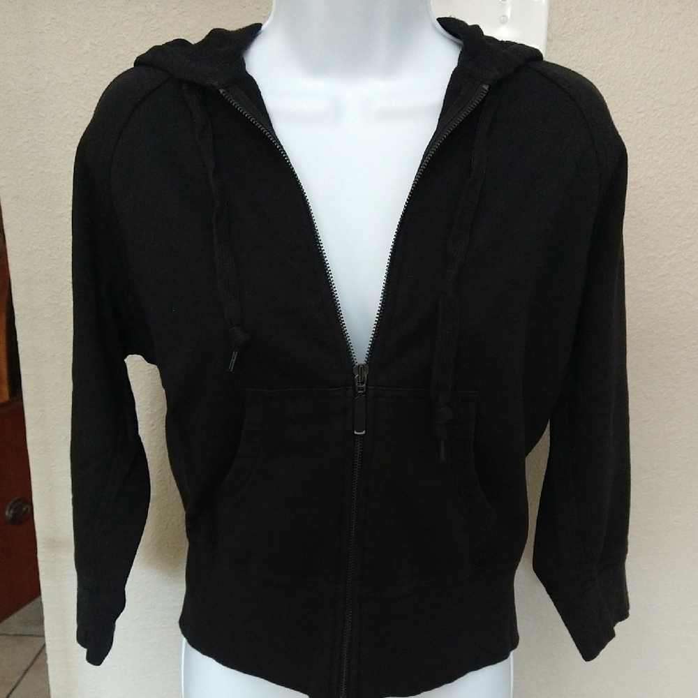 NWOT Norma Kamali Black Zip Up Hoodie